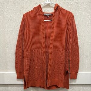 Marled Reunited Clothing Rustic Orange Hooded Knit Cardigan Size Small